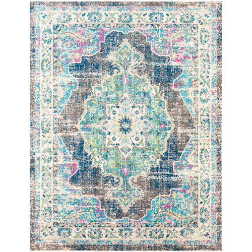Bungalow Rose Amanah Performance Green/Gray Rug & Reviews Wayfair